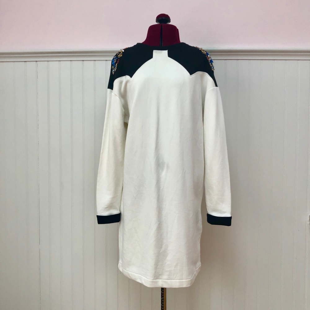 Zara Women Sweatshirt Dress with Shoulder Beading
